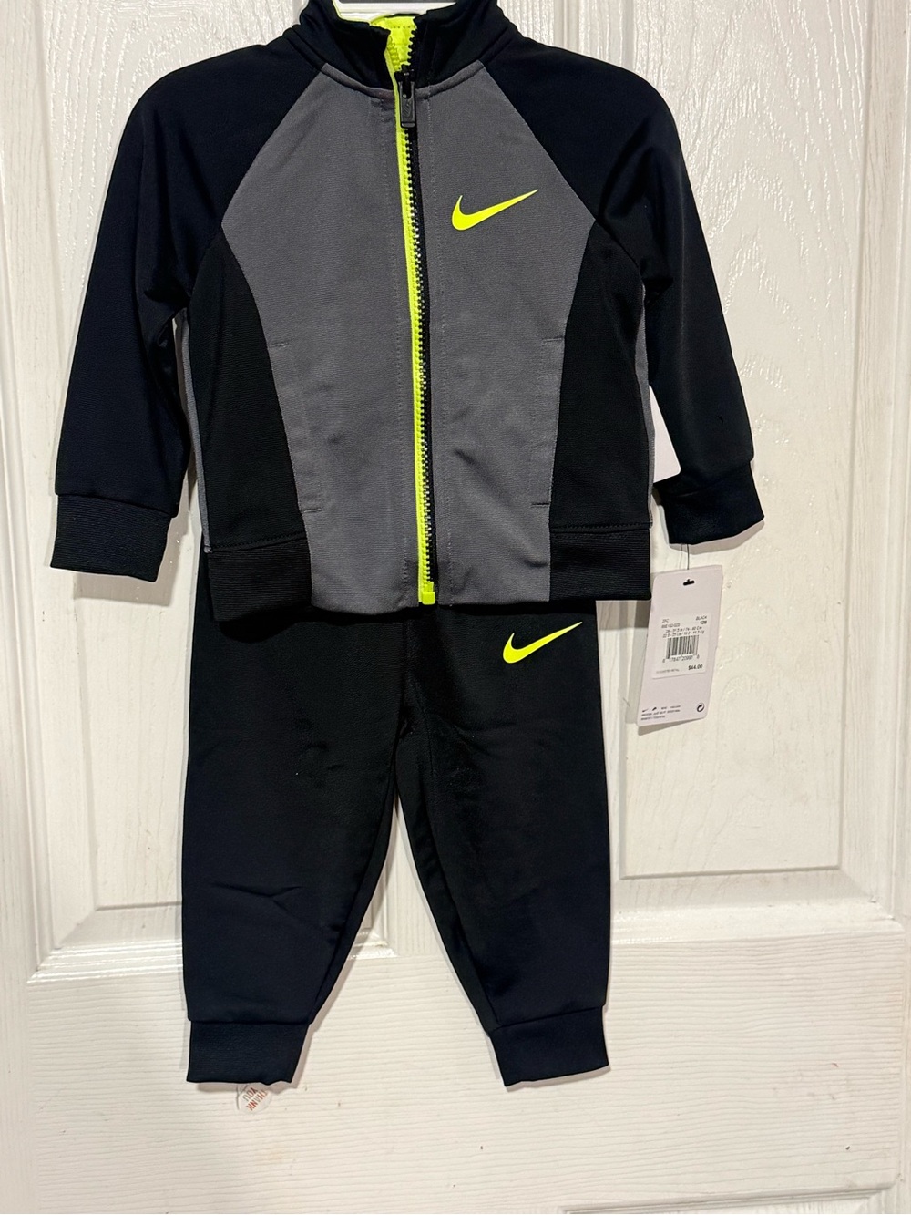 Nike Black and Neon Yellow Kids Track Jacket